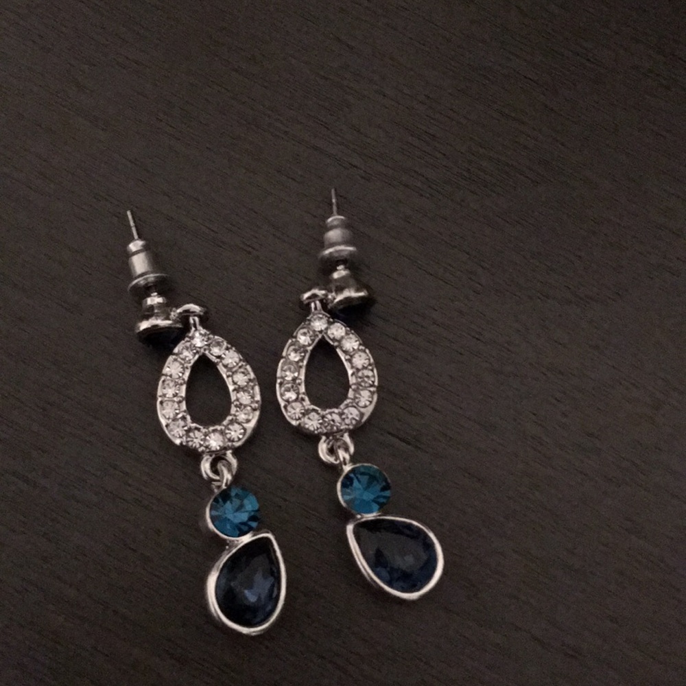 Blue & Teal Gem Drop Earrings ๐ - Picture 8 of 9